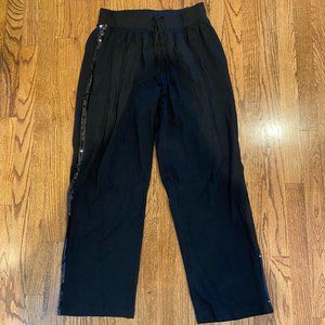 Fashion Bug Black Sweatpants w/ Sequence Stripe